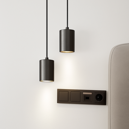 Minimalist Nordic iron pendant light with modern LED - vue 7 sur 8