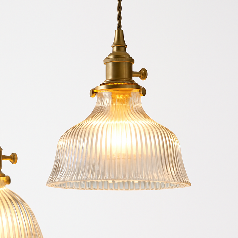 suspension nordique moderne avec abat-jour fleur en verre