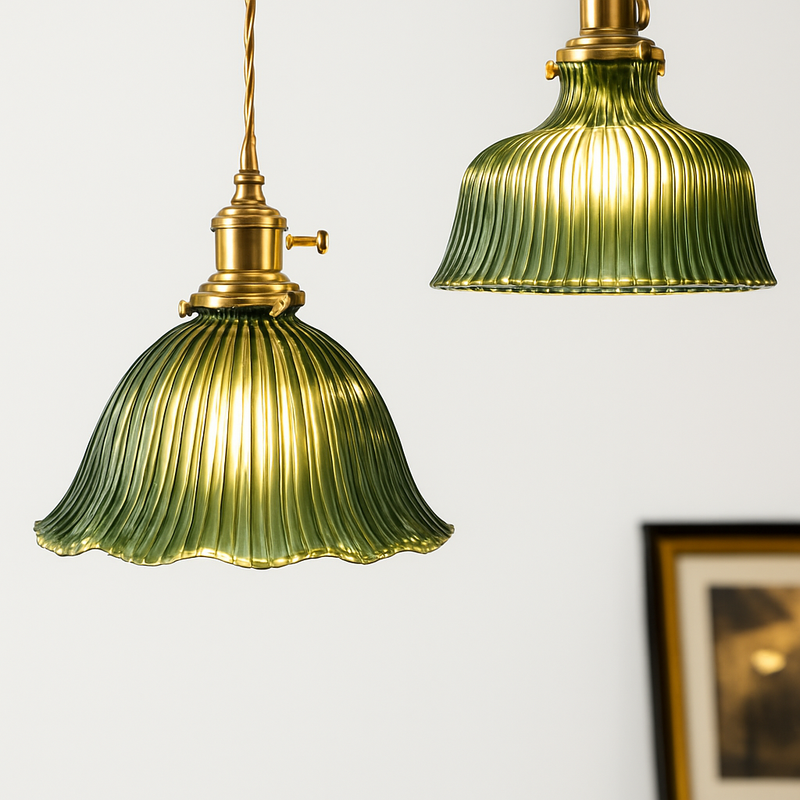 suspension nordique moderne avec abat-jour fleur en verre