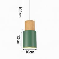 Suspension nordique verte en bois et métal