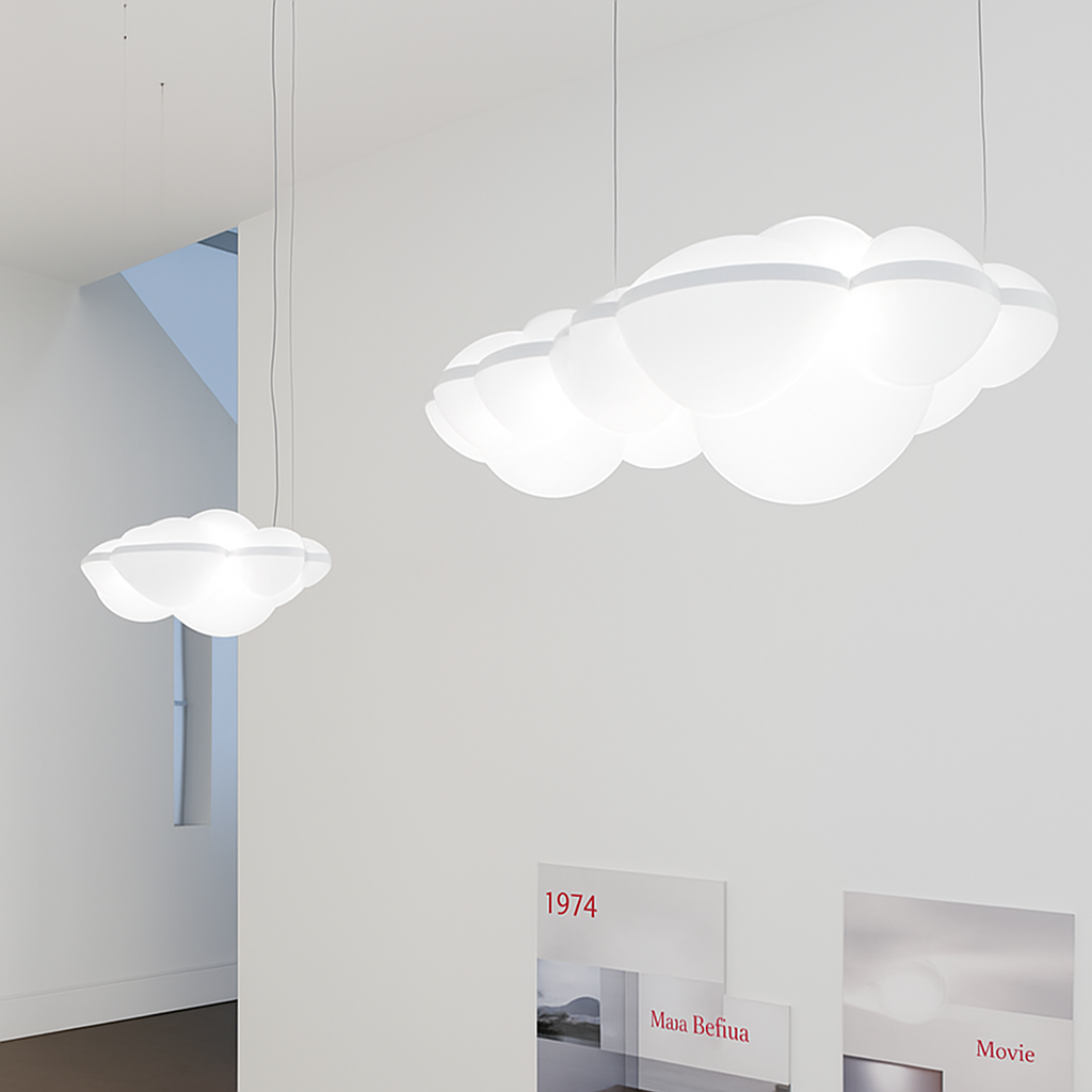 suspension nuvola nordique nuages led décoration design italien - vue 5 sur 16