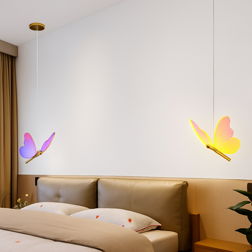 Suspension papillon LED moderne AC85-265V acrylique intérieur décoratif chambre à manger chevet lustre 3 couleurs plafonnier - vue 6 sur 15