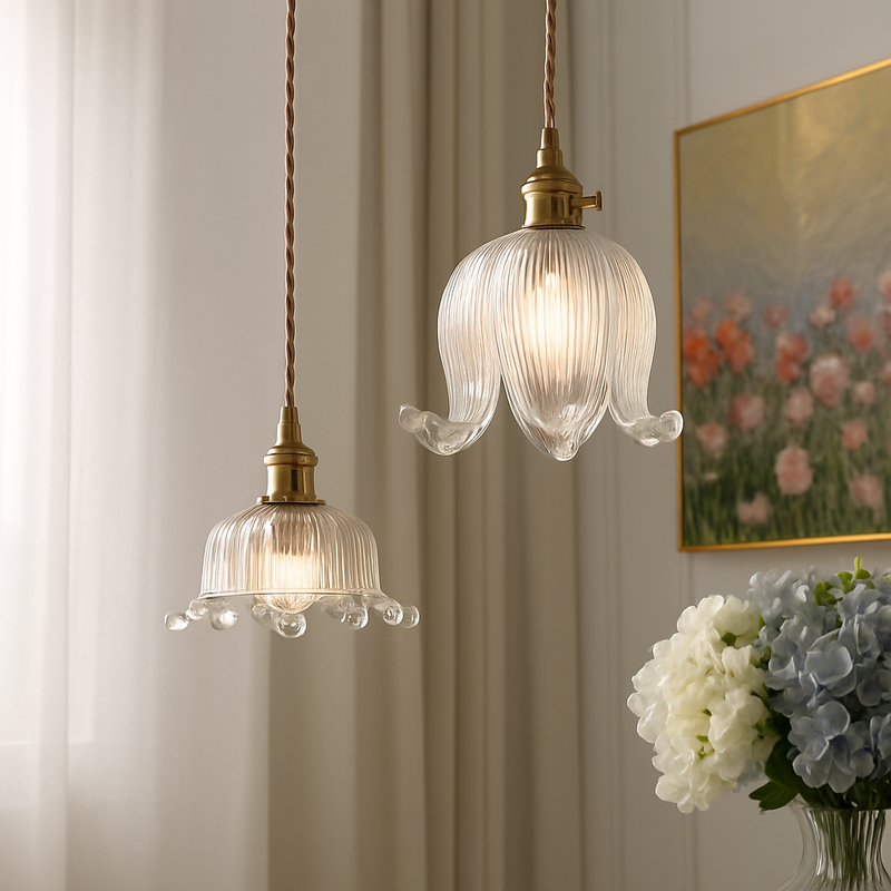 suspension rétro en laiton et verre gravé design élégant pour restaurant