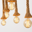 Retro vintage hemp rope industrial loft pendant light