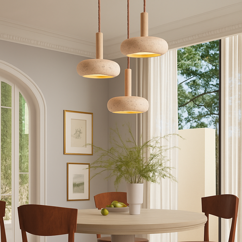 Retro minimalist ring pendant light nordic design - vue 3 sur 7