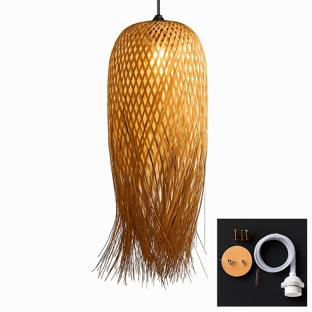 Suspension ronde en bambou tressé Japanese - vue 6 sur 8