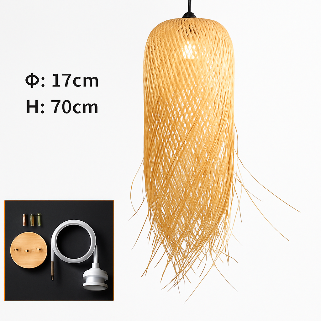 Suspension ronde en bambou tressé Japanese - vue 8 sur 8