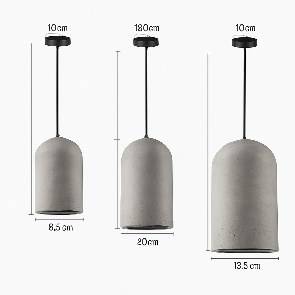 suspension rustique en ciment style industriel pour décoration intérieure - vue 4 sur 9