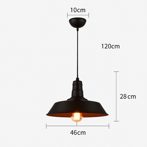 suspension style industriel rétro nordique pour bar loft - vue 16 sur 24