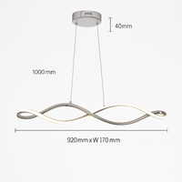 Suspension Suspension LED Lustres LED modernes pour salle à manger salon chambre L92cm Or / Chrome / Noir Télécommande / Contrôle APP