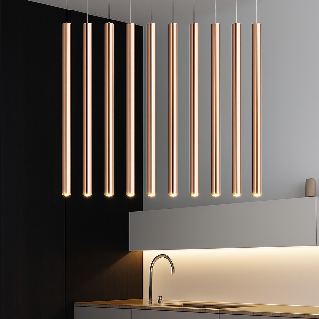 suspension tube doré pour restaurant et salle à manger - vue 4 sur 6