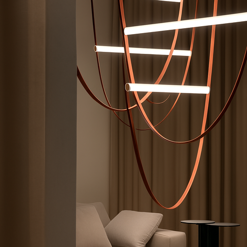 Suspension tubes verre design avec ceinture - vue 2 sur 10