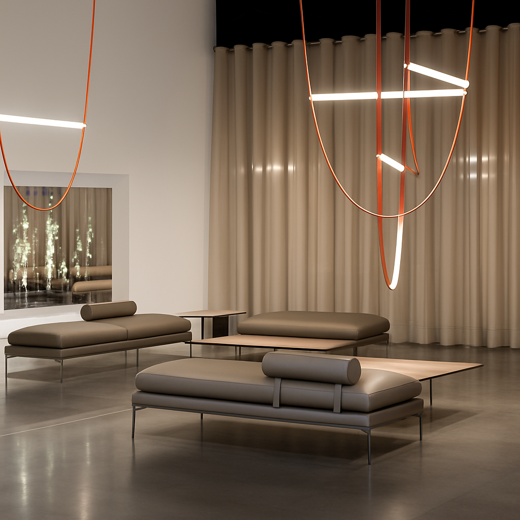 Suspension tubes verre design avec ceinture - vue 3 sur 10