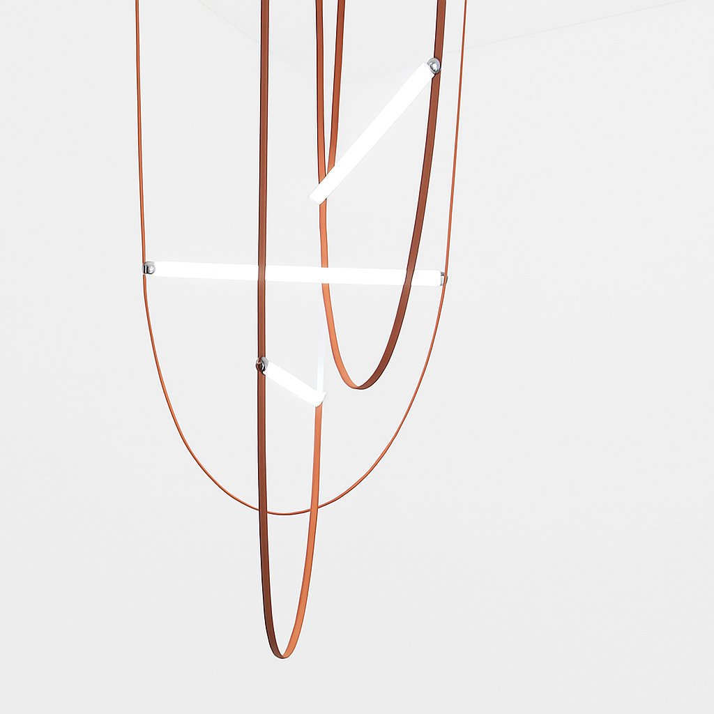 Suspension tubes verre design avec ceinture - vue 4 sur 10