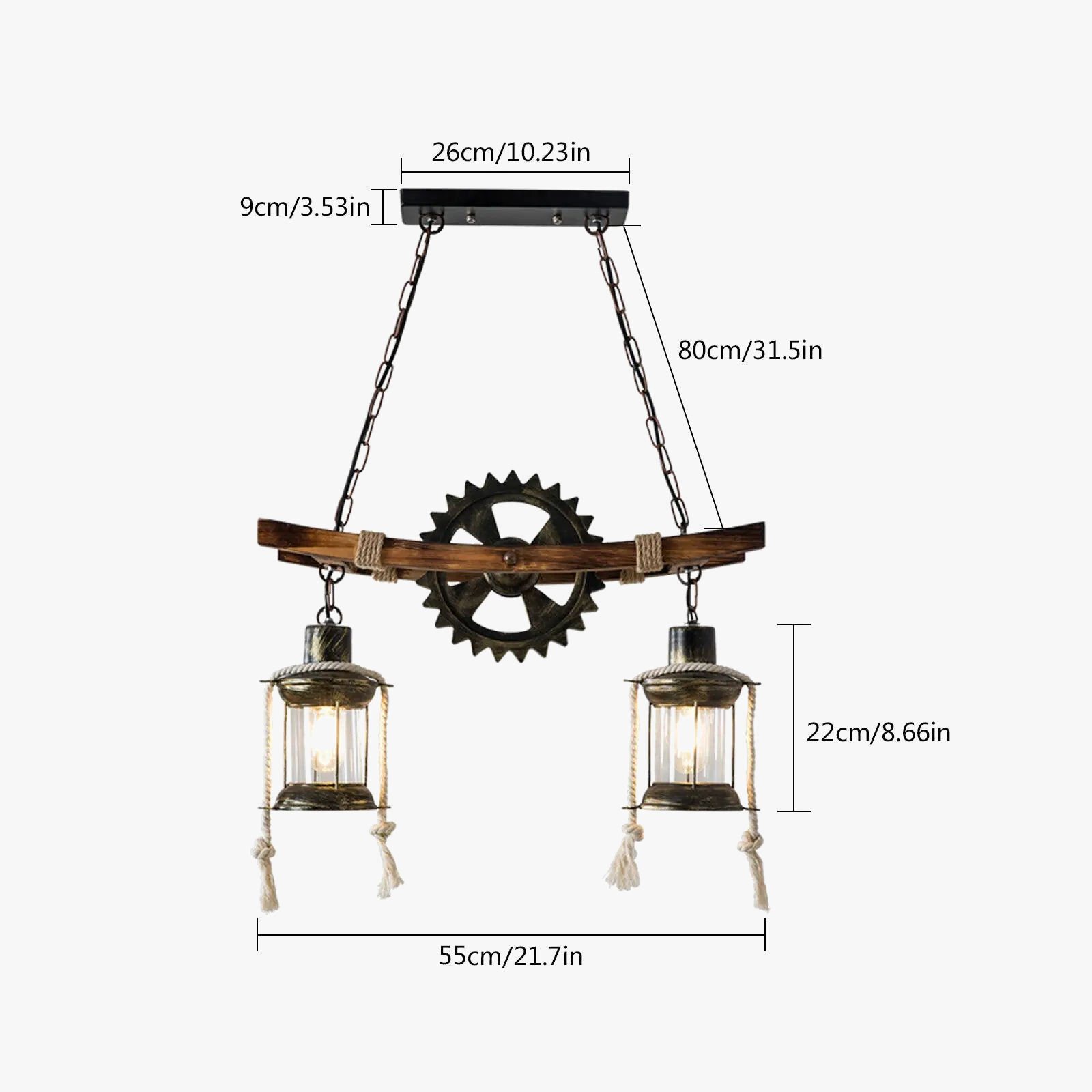Suspension Vintage en bois