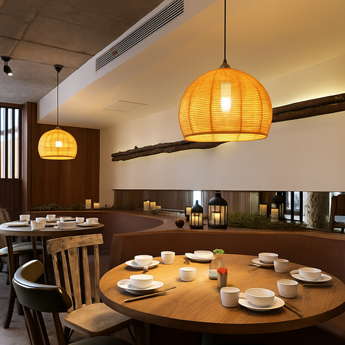 Vintage pendant light with hemp rope and iron for cafés and bars - vue 3 sur 17