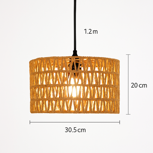 Vintage pendant light with hemp rope and iron for cafés and bars - vue 14 sur 17
