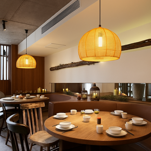 Vintage pendant light with hemp rope and iron for cafés and bars - vue 4 sur 17