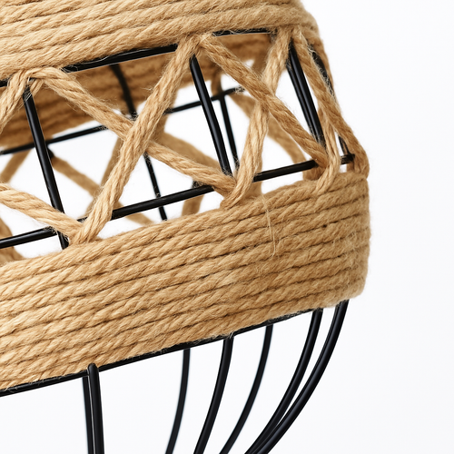 Vintage pendant light with hemp rope and iron for cafés and bars - vue 7 sur 17