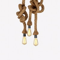 Creative industrial style vintage hemp rope pendant light