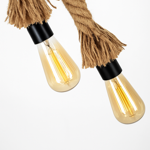 Creative industrial style vintage hemp rope pendant light - vue 8 sur 8