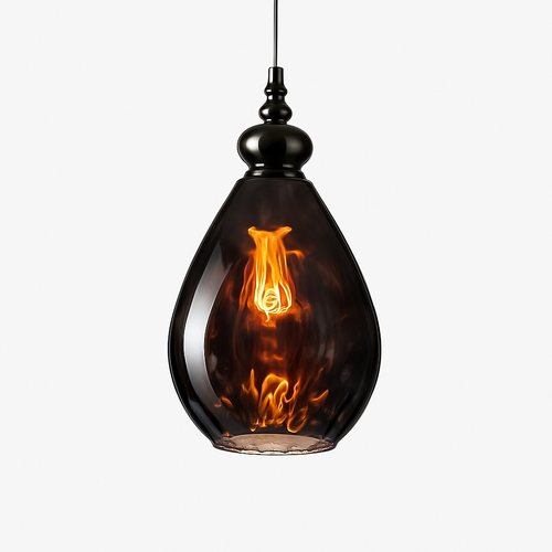 Vintage coloured glass pendant lampen - vue 2 sur 23