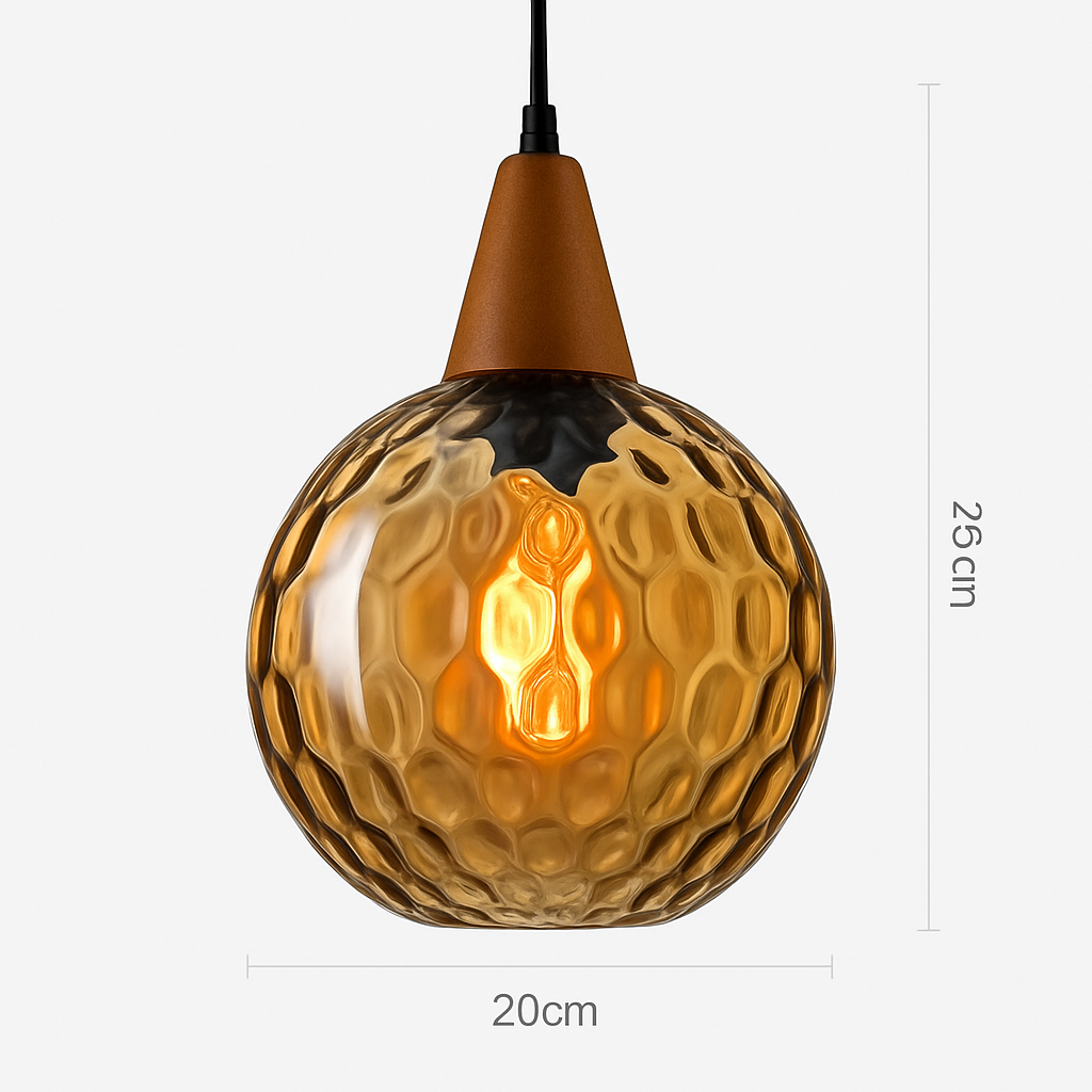Vintage coloured glass pendant lampen