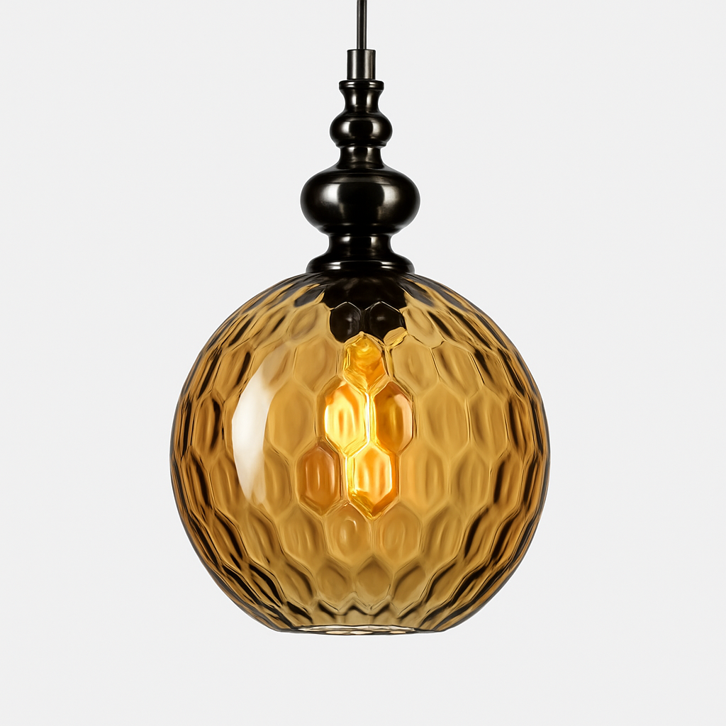 Vintage coloured glass pendant lampen - vue 15 sur 23