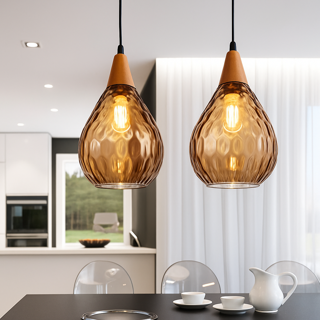 Vintage coloured glass pendant lampen - vue 3 sur 23
