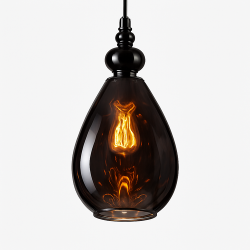 Vintage coloured glass pendant lampen - vue 24 sur 23