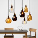 Vintage coloured glass pendant lampen