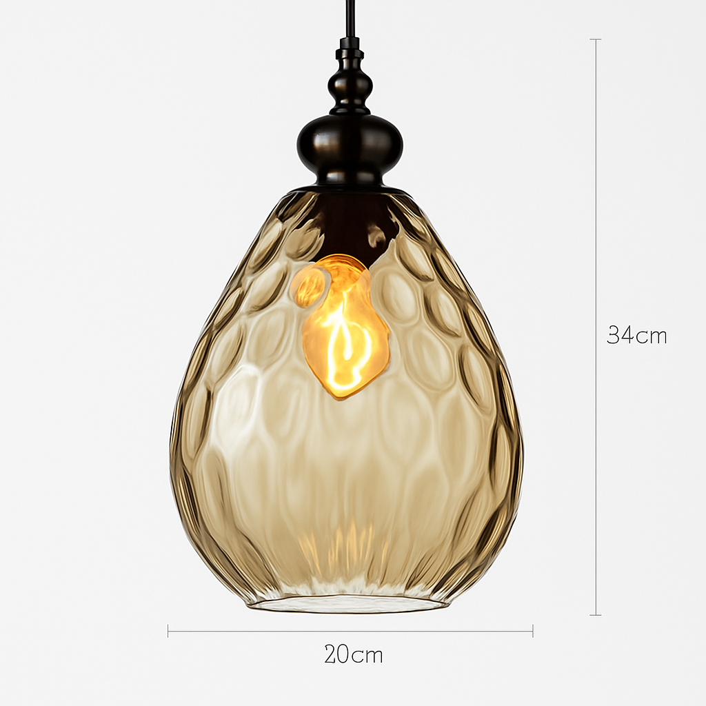Vintage coloured glass pendant lampen - vue 9 sur 23