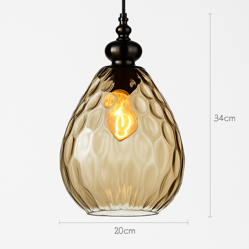 Vintage coloured glass pendant lampen - vue 10 sur 23