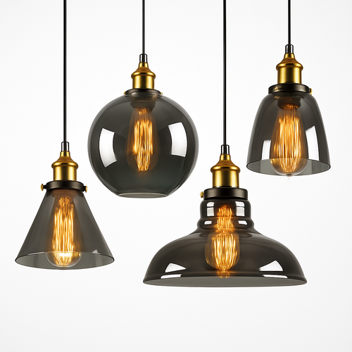 suspension vintage nordique en verre industriel pour bar