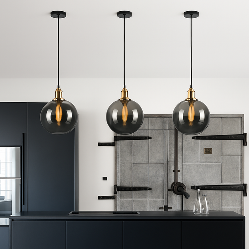 suspension vintage nordique en verre industriel pour bar