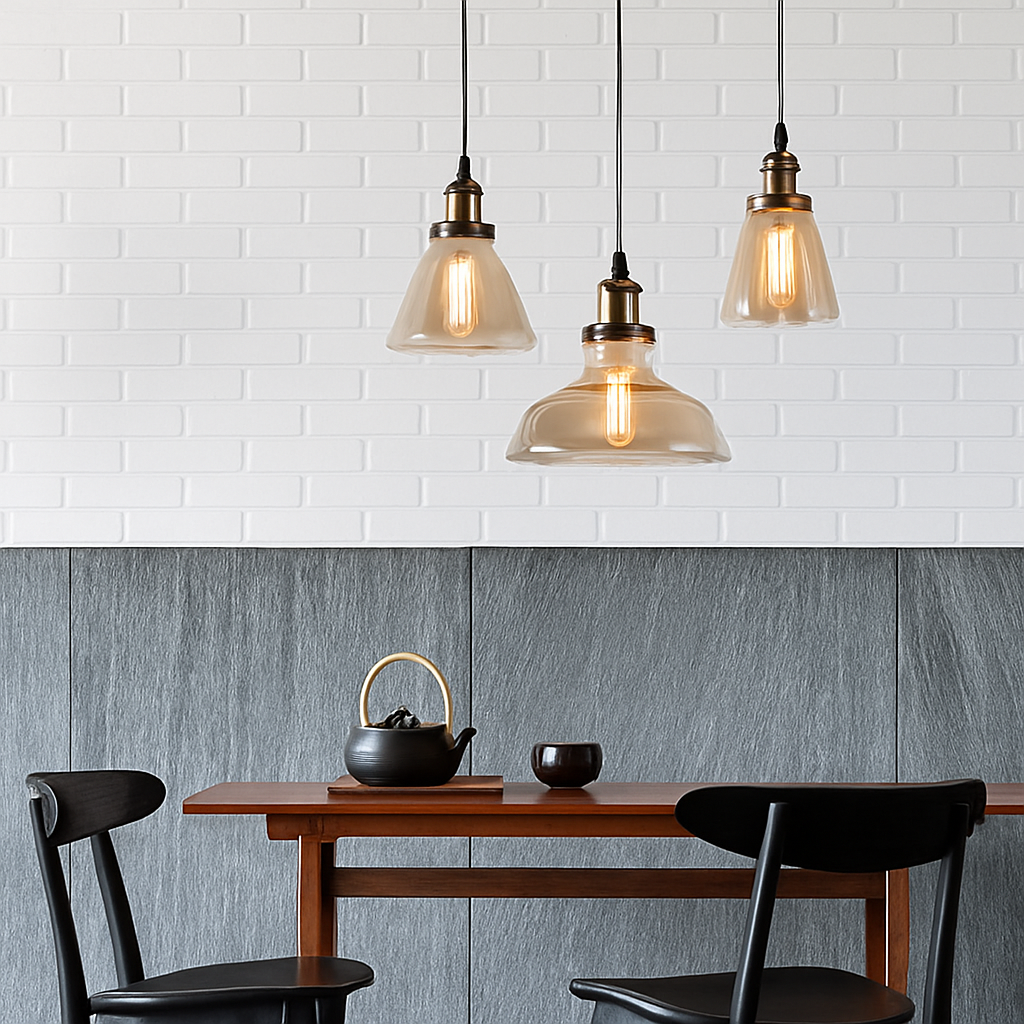 suspension vintage nordique en verre industriel pour bar - vue 4 sur 30