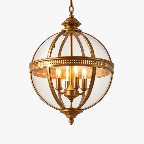 Suspension Vintage Plafonnier Fer Forgé Verre Américain