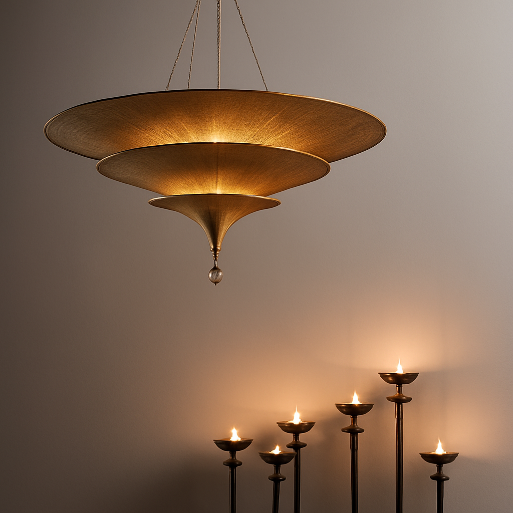suspension vintage style asiatique wabi-sabi luminaire suspendu - vue 3 sur 9