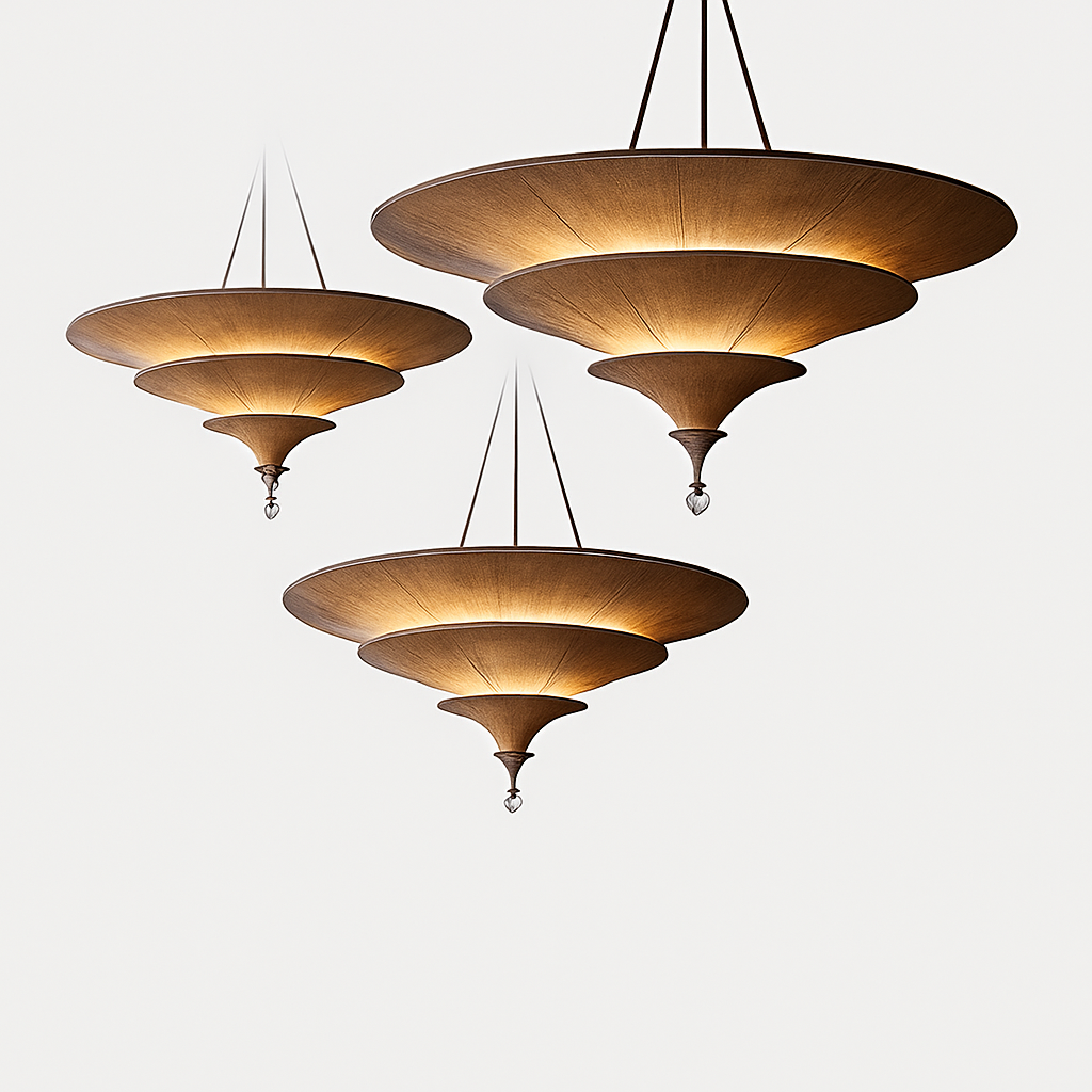 suspension vintage style asiatique wabi-sabi luminaire suspendu - vue 6 sur 9