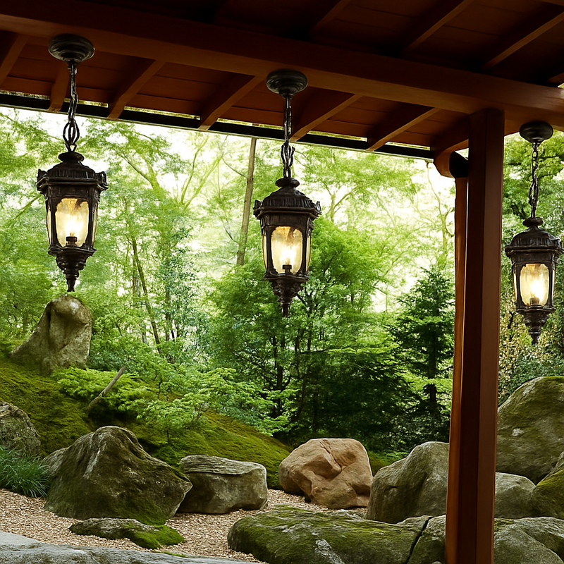 suspension vintage étanche en verre pour jardin et extérieur