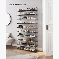 étagère à chaussures haute en métal à 10 niveaux gain de place