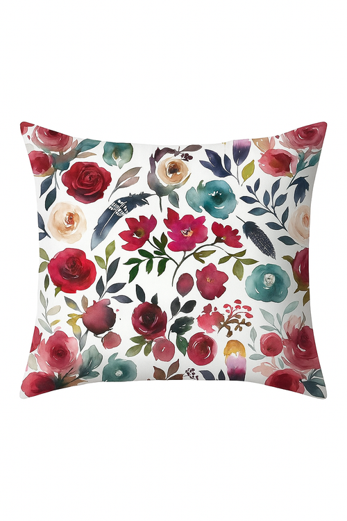 taie d'oreiller carrée à fleurs 45 cm x 45 cm