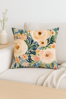 taie d'oreiller carrée fleurs 45 cm x 45 cm