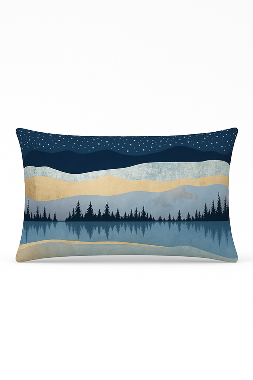 taie d'oreiller rectangulaire à rayures aquarelle chinoises décorative