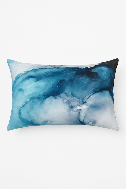 taie d'oreiller rectangulaire à rayures aquarelle style chinois