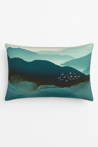 taie d'oreiller rectangulaire en polyester style aquarelle chinois
