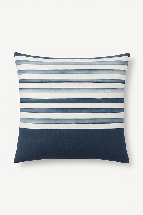 taie d'oreiller rectangulaire motifs fleurs feuilles bleues décorative