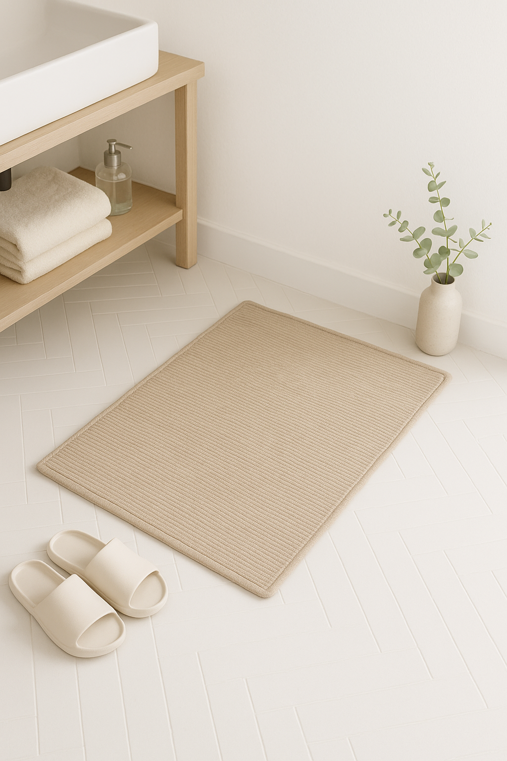 Tapis de bain antidérapant coton style pastoral absorbant - vue 3 sur 2