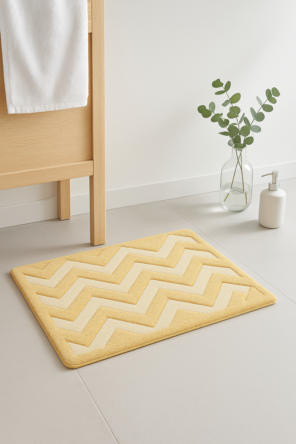 Tapis de bain antidérapant microfibre style minimaliste - vue 3 sur 2