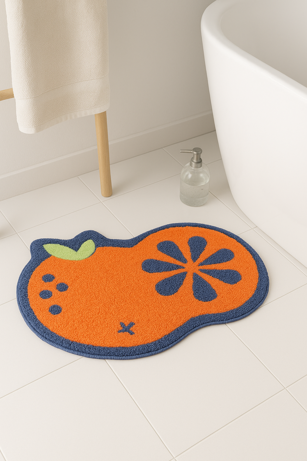 Tapis de bain antidérapant motif citron enfant absorbant - vue 3 sur 2